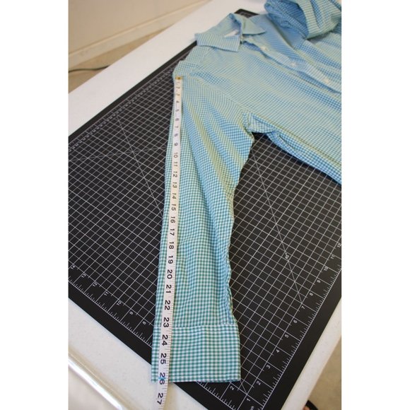 Sonoma/ Polo long sleeved/(Size M)/Green and White Gingham - Picture 11 of 11